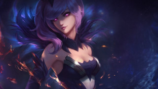Purple hair sword woman night - purple hair free wallpaper