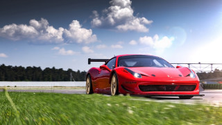 Red sports car road bridge 2 - bernardo cavallino free wallpaper for desktop