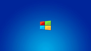Blue background window red green - minimalist free wallpaper