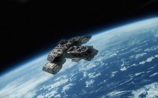 Space ship earth background moon - a space ship free wallpaper