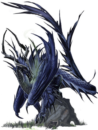 Blue dragon large wings rock - a rock free wallpaper