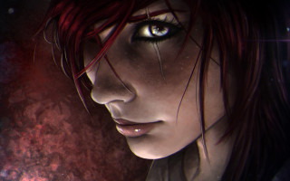 Red haired woman blue eyes 7 - blue eye free wallpaper