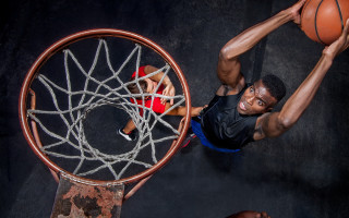 Dunking basketball planet magic circle - a basketball free wallpaper