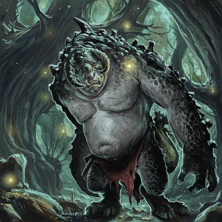 Large creature forest light face - a light free wallpaper