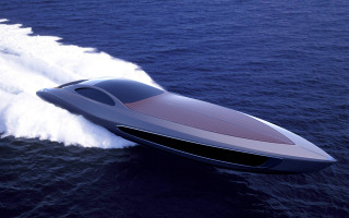 Futuristic boat ocean waves cloudy - the middle of the ocean free wallpaper