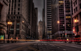 City street night lights neoism - the car free wallpaper