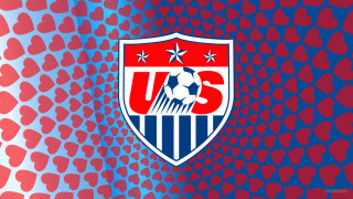 Soccer ball red blue hearts - a soccer ball free wallpaper