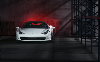 White sports car garage red 2 - a garage free wallpaper