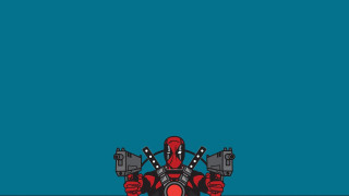 Deadpool guns blue red minimalism - minimalism free wallpaper