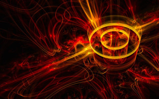 Red yellow abstract circle black - abstract illusionism free wallpaper