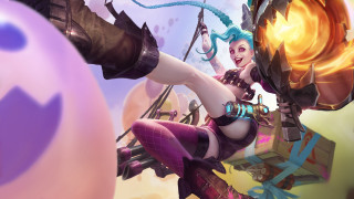 Jinx bluehair gun ball egg - a woman in a costume free wallpaper