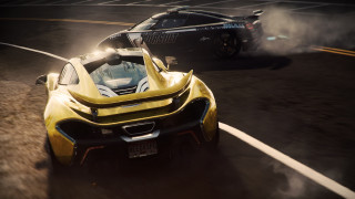 Two cars race track smoke - cinematic focus free wallpaper