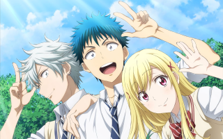 People hands up blue sky - their hand free wallpaper