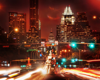 City street traffic night lights 3 - traffic free wallpaper