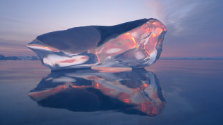 Iceberg sky reflection sunset mountain - a reflection of the sky free wallpaper