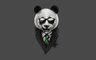 Panda sunglasses suit green tie - andrew law free wallpaper