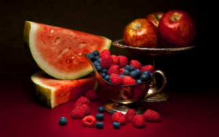 Berries watermelon bowl stilllife food - arcimboldo free wallpaper