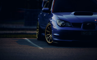 Blue car parking lot night 3 - a parking lot free wallpaper