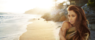 Beach woman ocean sunrise portrait - a beach next free wallpaper