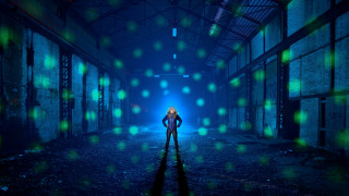 Holographic alleyway blonde girl night - camille bouvagne free wallpaper
