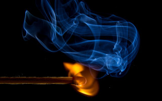 Matchstick blue smoke lit dark - the dark free wallpaper