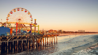 Ferris wheel pier ocean sunset 2 - a ferris wheel free wallpaper