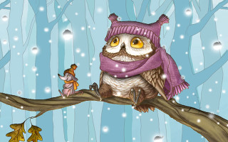 Owl scarf littlegirl snow forest - a little girl free wallpaper