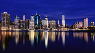 Tokyo city skyline night reflection - a reflection free wallpaper