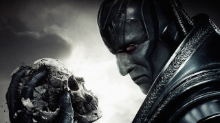 Man holding skull greyscale giant - his hand in front of him free wallpaper
