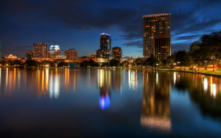 City skyline reflection night mountain - night time free wallpaper for desktop
