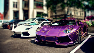 Purple white car parking lot - andrew law free wallpaper