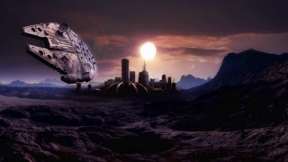 Sci fi spaceship city night - free sci-fi wallpaper