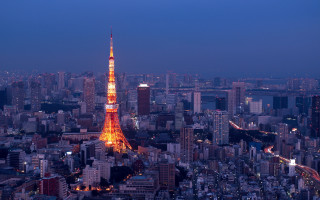 Cityscape tower night lights architecture 2 - tall tower free wallpaper
