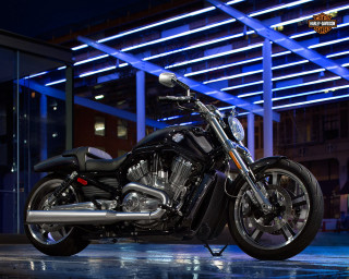 Motorcycle parked building blue light - rim free wallpaper