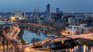 City skyline bridge river night 34 - the building and the water free wallpaper
