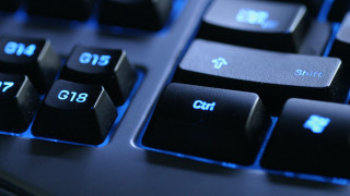 Keyboard blue keys butterfly blurry - a close up of a keyboard free wallpaper