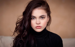Woman longhair blackturtleneck portrait echochernik - barbizon school free wallpaper