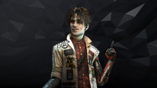 Man knife jacket black background - holding free wallpaper