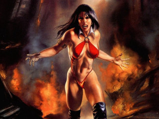 Woman bikini boots fire flames - alex horleyorlandelli free wallpaper