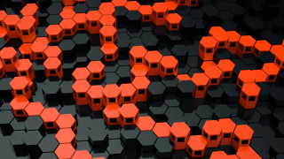 Orange cubes black surface redshift - a black surface free wallpaper