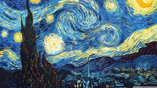 Starry night building church foreground 2 - postimpressionism free wallpaper