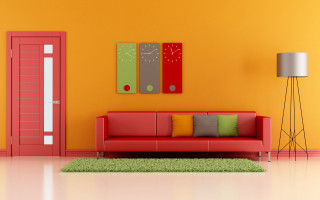 Living room red couch green - a red couch free wallpaper