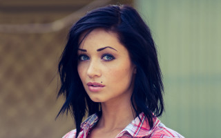 Serious woman fake face photorealistic - fake free wallpaper