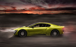 Yellow sports car sunset red - sunset free wallpaper