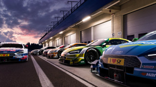 Cars parking lot night cloudy - a group of cars free wallpaper
