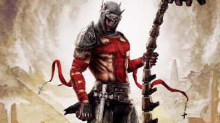 Armor axe sword desert epic - a man in armor holding free wallpaper