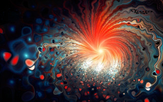 Red blue swirling abstract glowing - generative free wallpaper