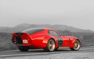 Red sports car mountain range 3 - hard edge free wallpaper