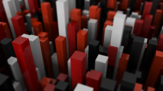 Red white blocks bauhaus room - c4d free wallpaper