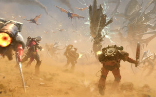 Desert dinosaurs man sword fantasy - a desert area free wallpaper